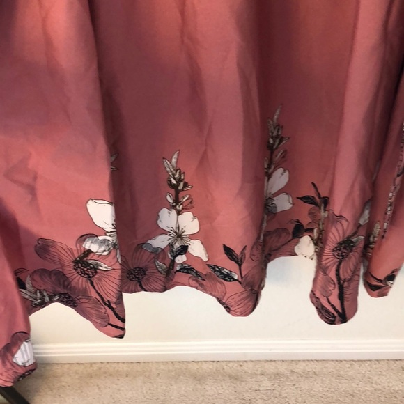 BloomChic Floral Patchwork Dusty Pink Belted Midi Dress w/pockets NWT 18-20 - Picture 6 of 10